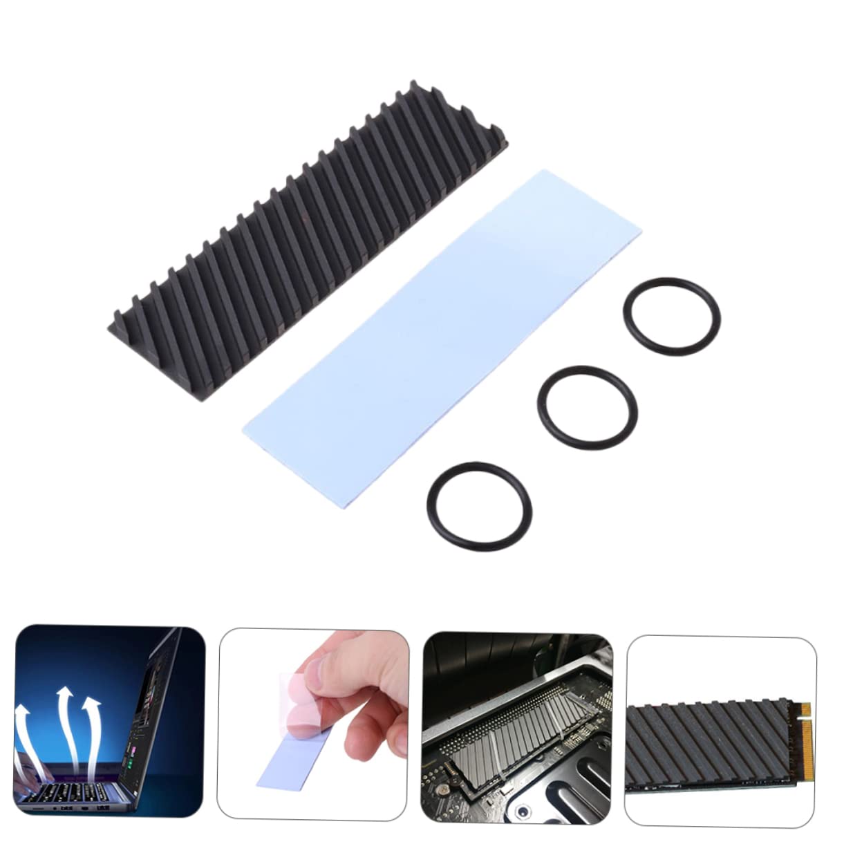 Gatuida 3pezzi Dissipatore Calore Ssd Rame Con Rivestimento Grafene Accessorio Computer Con Design Professionale e Cuscinetto Per Raffreddamento