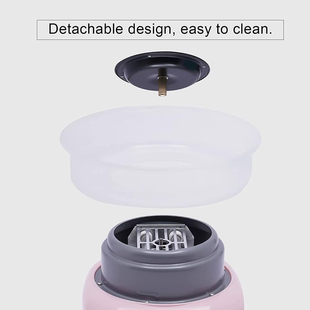 Cotton Candy Machine, Cotton Candy Maker Machine With Splash Prevention Bowl, Retro 298MM large grille, Thread comes out three seconds after preheating