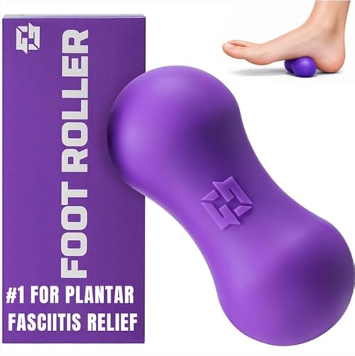 Foot Roller for Plantar Fasciitis Relief by Ground Force - Deep Tissue Silicone Foot Massager for Arch & Heel Pain, Neuropathy, Heel Spurs, Myofascial Release - Portable Recovery Tool