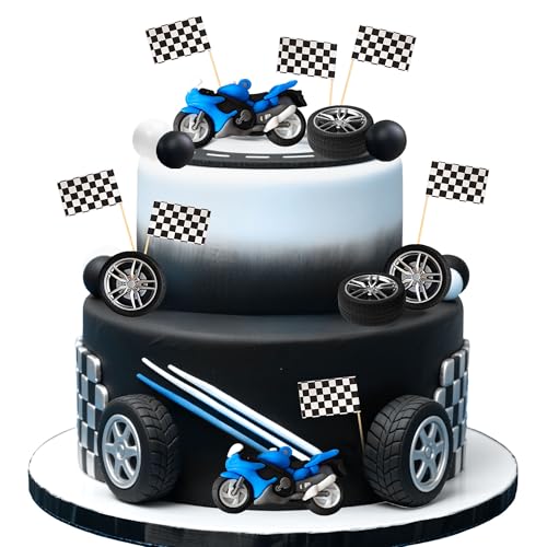 LaVenty Blau decoración pastel motocicleta fiesta motocross detalles cumpleaños hombre baby shower moto aventura