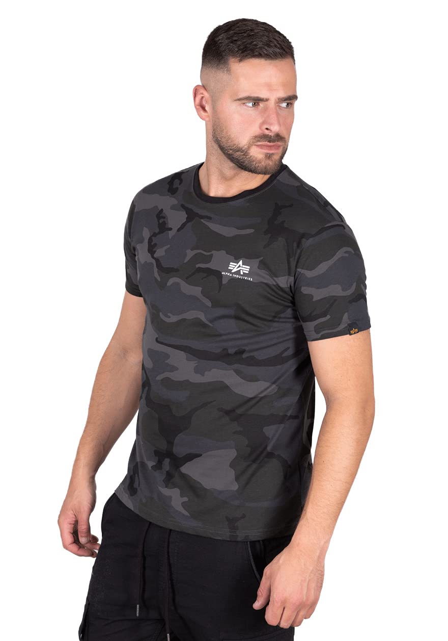 Alpha Industries Backprint T Camo T-Shirt für Herren Black Camo