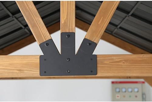 Miniatura 5 de Westerly Pabellón de glorieta de madera maciza para patio, terraza y patio trasero (12 x 10 pies)