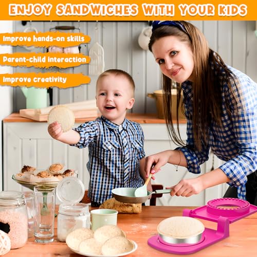 Metal Sandwich Cutter and Sealer - Round Crustless Sandwich Cutter for Peanut Butter and Jelly Sandwich Maker, PB&J Snacks Party Food Prep