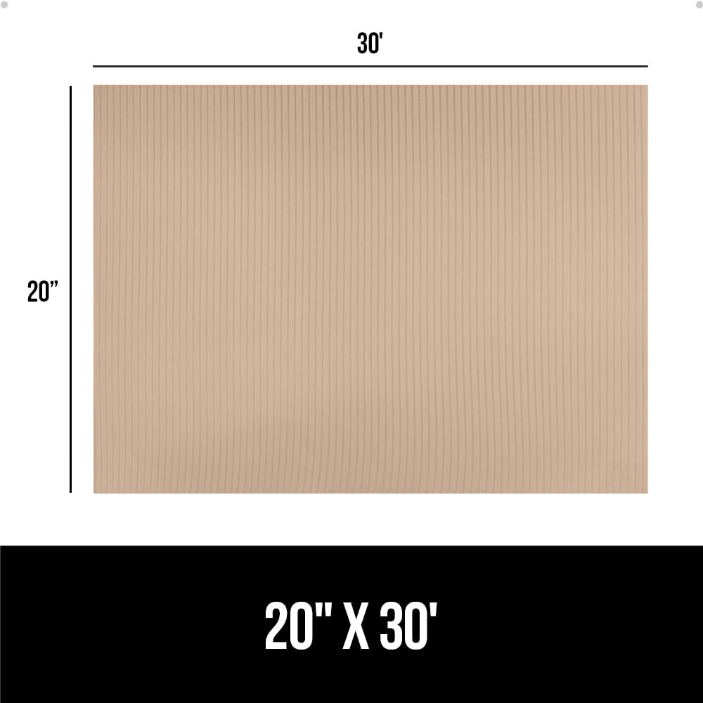 GORILLA GRIP DuraGuard - Forro para estantes, 20 x 30 pulgadas, no adhesivo, para cajones de cocina, estantes, refrigerador, despensa, armario de baño, plástico acanalado duradero, impermeable, sin