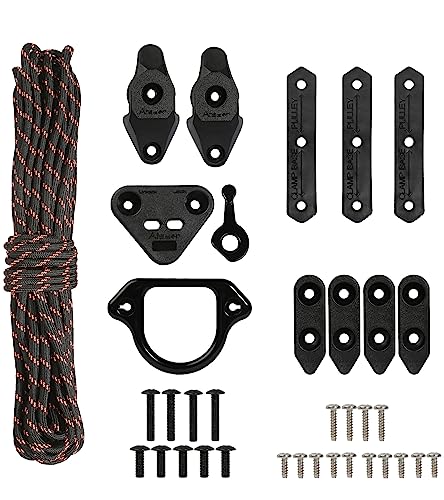 Atader Kayak Anchor Trolley Kit Heavy Duty Anchor Trolley System for Kayak Canoe Suitable for Freshwater and Saltwater Use with Stainless Steel Screws