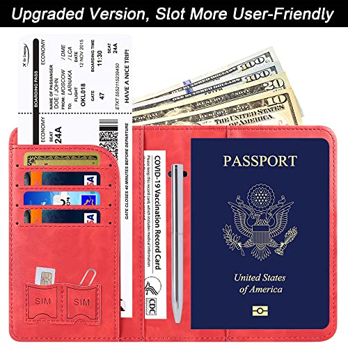 Image of Passport Holder for Travel Essentials, Passport Cover, Rfid Blocking Wallet | Travel Wallet, Leather, Passport Case, Travel Accessories, Vacation Luggage Must Haves, for Men Women
