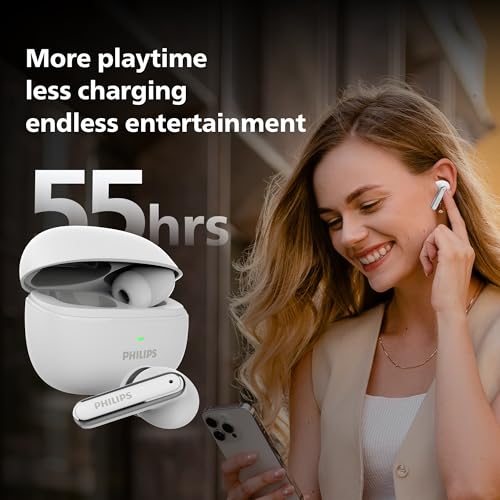 PHILIPS TAT1150WT/94 Premium Wireless Earbuds White - Image 5