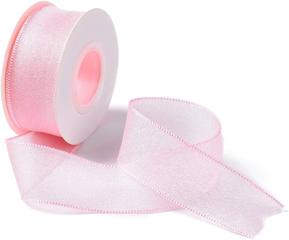 Amazon.com: CABODYALS 1 Inch Light Pink Sheer Chiffon Ribbon