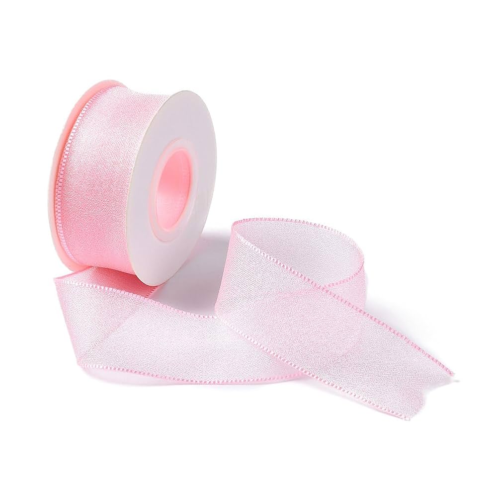 Amazon.com: CABODYALS 1 Inch Light Pink Sheer Chiffon Ribbon