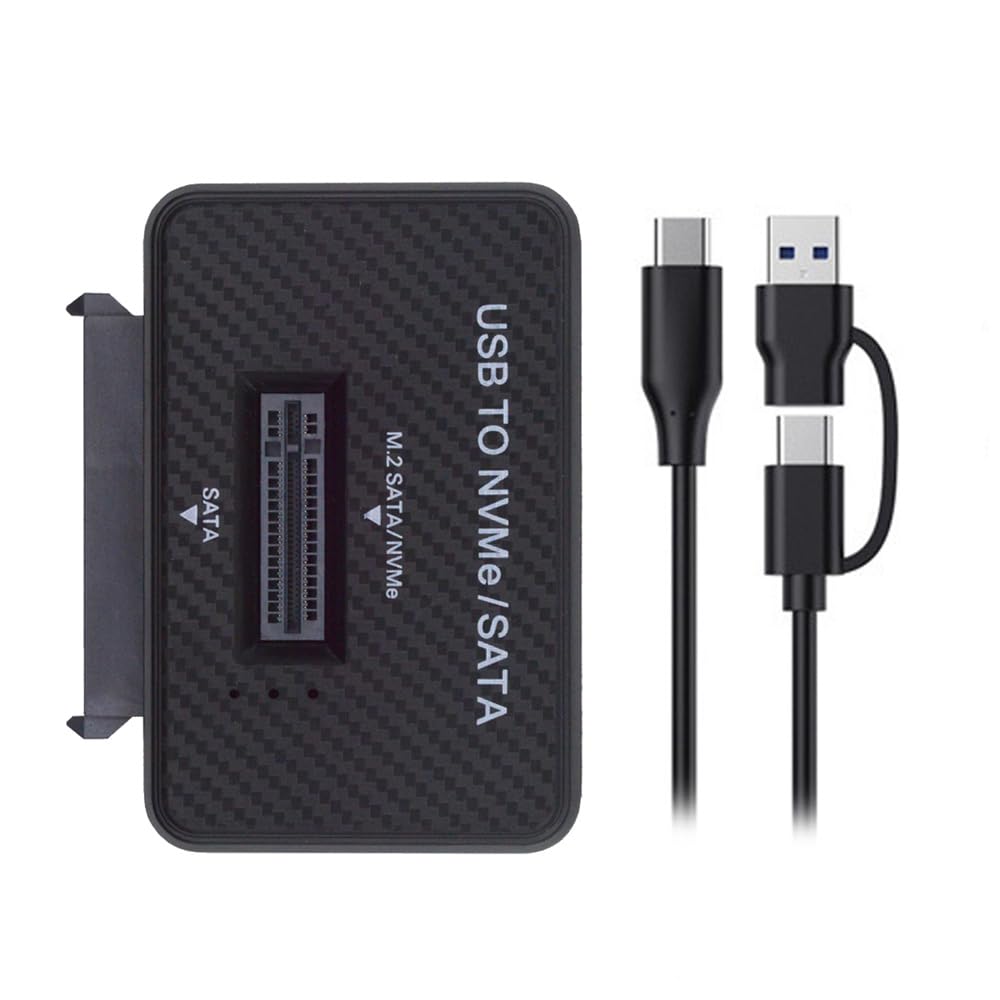 Xiwai Type-C USB 3.0 USB-C to Dual NVME Enclosure M-Key M.2 NGFF & SATA 2.5 Inch SSD Docking Vertical External PCBA Case-image-12