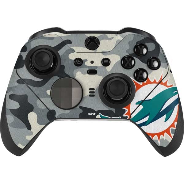 Skinit Decal Gaming Skin Compatible with Xbox Elite Wireless Controller Series 2 - Officially Licensed NFL Miami Dolphins Camo Design