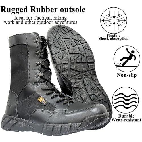 Image of Lightweight Mens Tactical Shoes Combat Boots Coyote Brown Boots Military Training Lace Up Outdoor Hiking Breathable Army Shoe Side Zipper