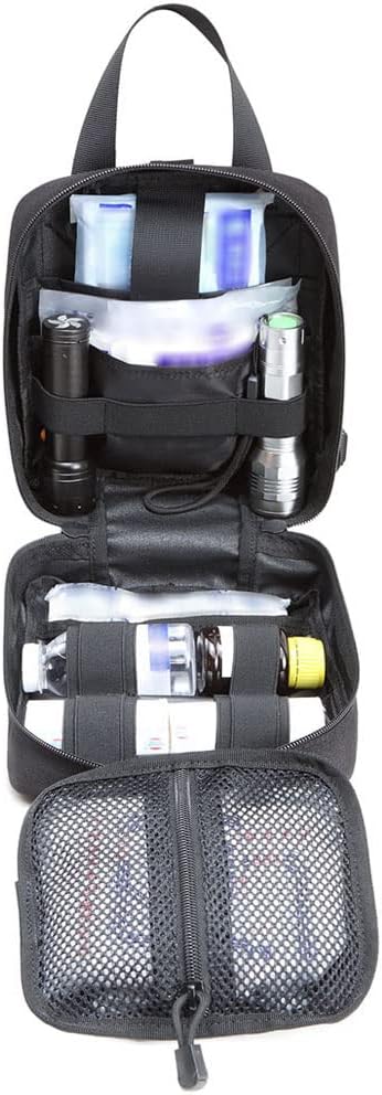 Medical Rescue Emergency Survival Kit, Small Portable First Aid Bag,1000D Polyester Field Package, for Home, Office, Car, Outdoors, Boat, Camping (Empty Bag)(B)