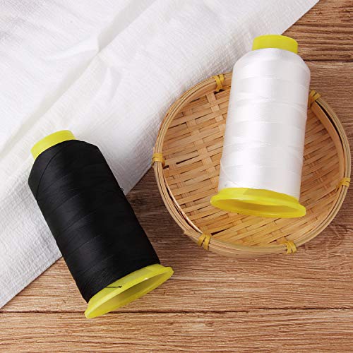 T70 #69 Bonded Nylon Sewing Thread - 1500 Yard Spool -(White+Black)2Pcs #TOP3