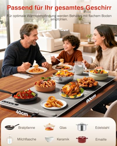 Image of Warming Mat for Food (35 inchx16 inch) - iTRUSOU Extra Large Electric Warming Tray with 7-Level Temp, 500W High-Power & 99H Timer - Rollable XL Large Food Warming Mat for Parties & Buffet