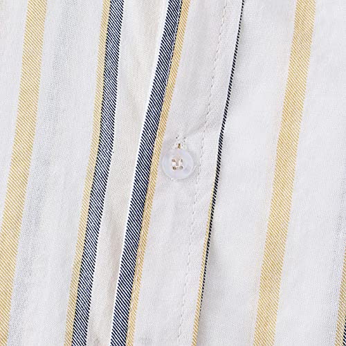 Mens Short Sleeve Button Down Shirts Western Shirts For Men Vintage Bowling Shirt Retro Hawaiian Shirts(Yellow#02,Xxl) #TOP4