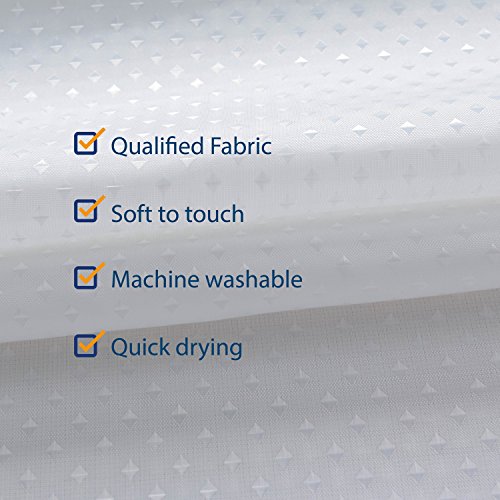 N&Y Home Longer Fabric Shower Curtain Liner Or Shower Curtain 75 Inches Height, Hotel Quality, Washable, Water Repellent, Diamond Patterned White Bathroom Curtains With Grommets #TOP3