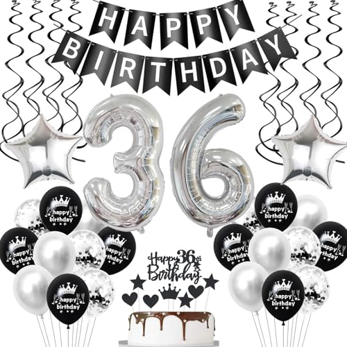 ballon 36 ans anniversaire décoration homme femme noir argent décoration anniversaire 36 ans femme hommes décoration 36 ans anniversaire homme deco ballon 36 anniversaire femme décoration gâteau