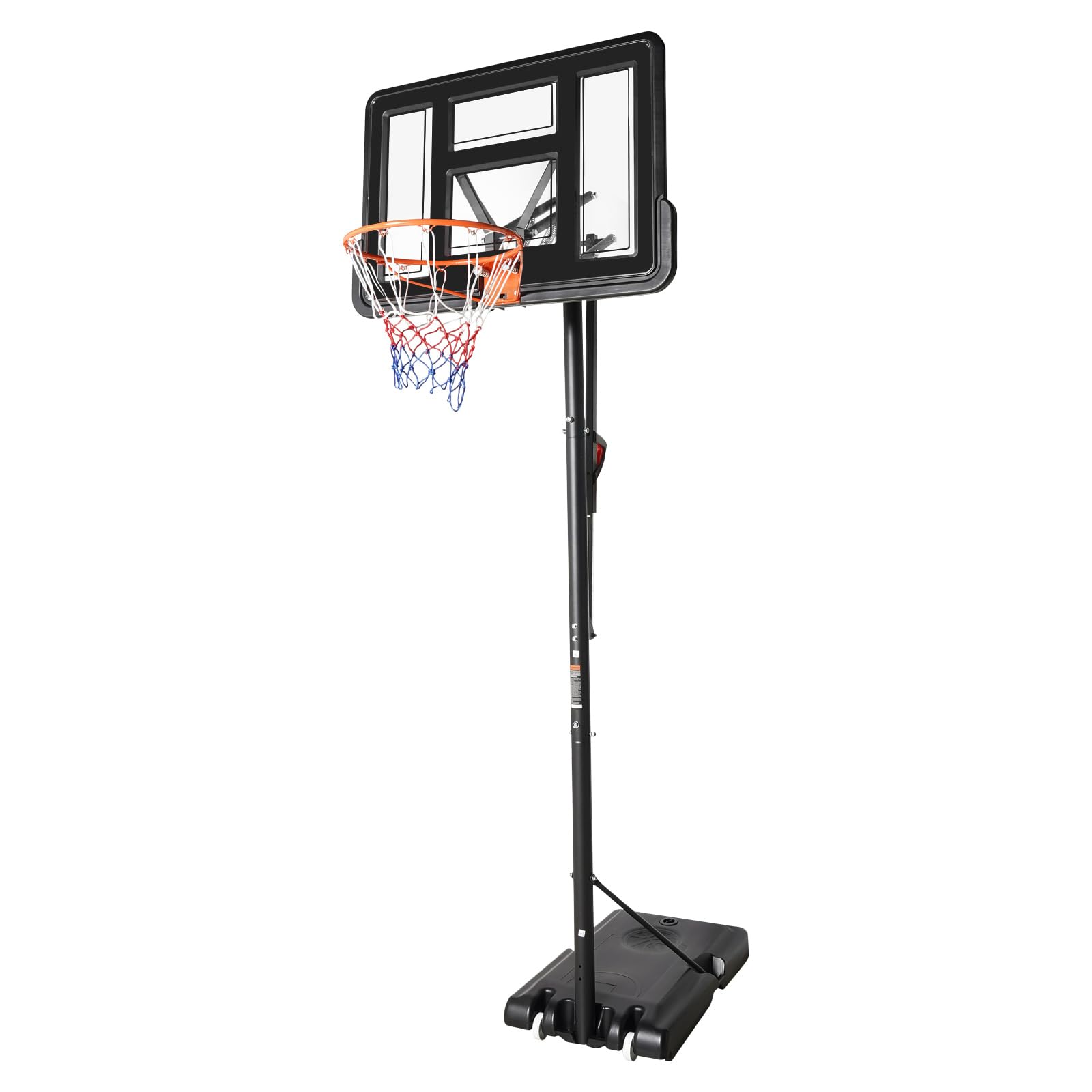 Canestro da basket portatile per esterni, stabile, moderno, nero