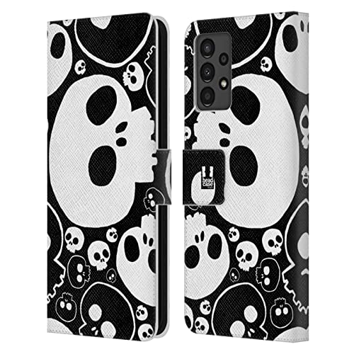 Coque Portefeuille Samsung Galaxy A13 Anti Rayures Étui Cuir Crânes
