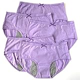Luna Cup Menstrual Underwear Breathable Period Panties Postartum Inconvience Panty, Pack of 5, for Women Girls (S/M, 5 Purple)