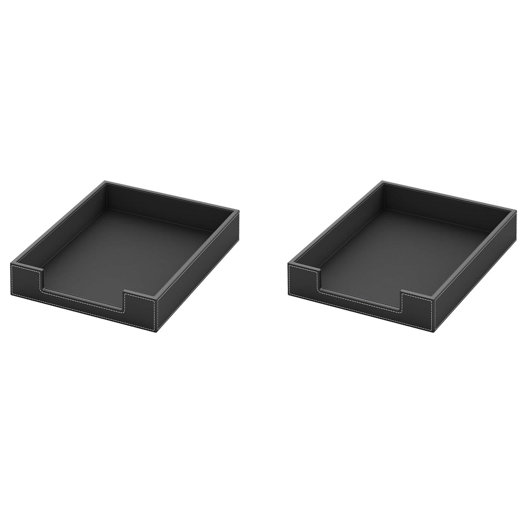 Onchdbfhuu 2X Leather Desk Organizer Tray, Stackable Leather Tray, Desk Organizers and Accessories, Magazine File