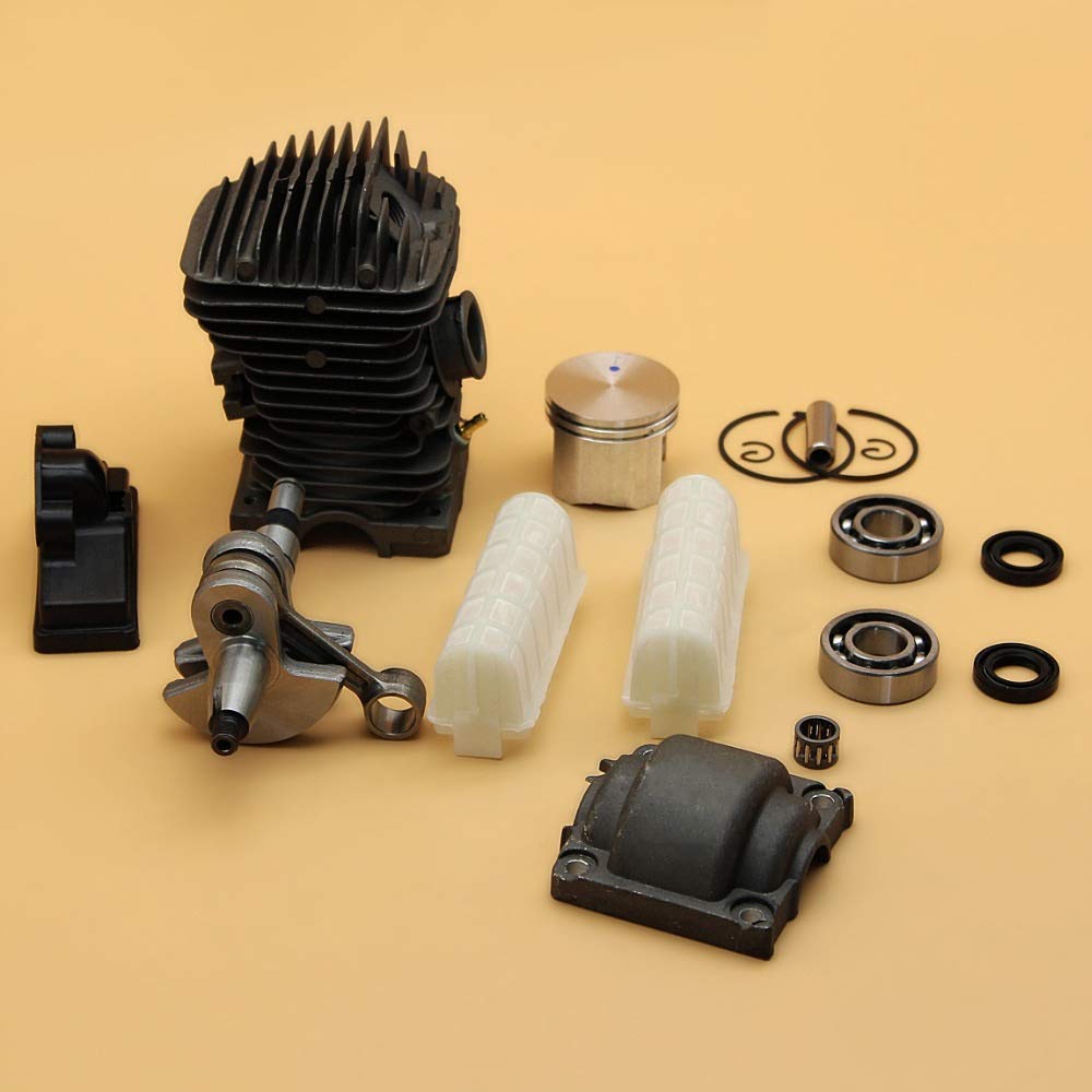 Tiempo Beixi El pistón del Cilindro del cojinete del cigüeñal del Sello de Aceite de Air Filter Kit Compatible con STIHL MS250 MS230 025 023 MS 250 230 Piezas del Motor de la Motosierra