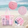 MultiValue Sac de Plage, Essentiel pour la Famille Sac de Douche Grande Capacité Sac de Plage en Maille avec Poche Opaque Zippée Sac de Plage Léger pour la Piscine Pique-Nique Voyage (Rose) #2