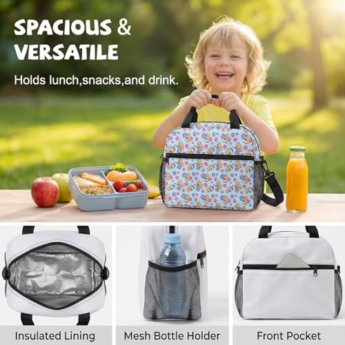 Lonchera infantil capibara ukelele con bolsillo y aislamiento para regalo de excursión 7