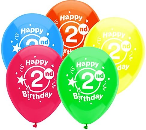 PartyMatePrinted Latex Balloons, 8-Count, Assorted Standard Colors