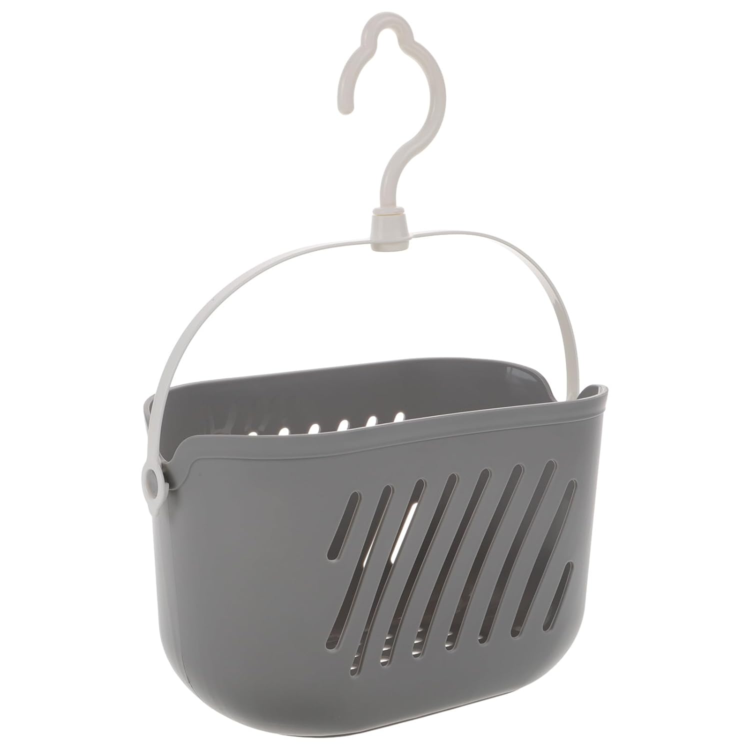 EXHUMKY Hanging Shower Storage Basket with Handle Gray Plastic Shower Caddy Organizer for Bathroom Toiletries Wall-Mounted Hanging Storage