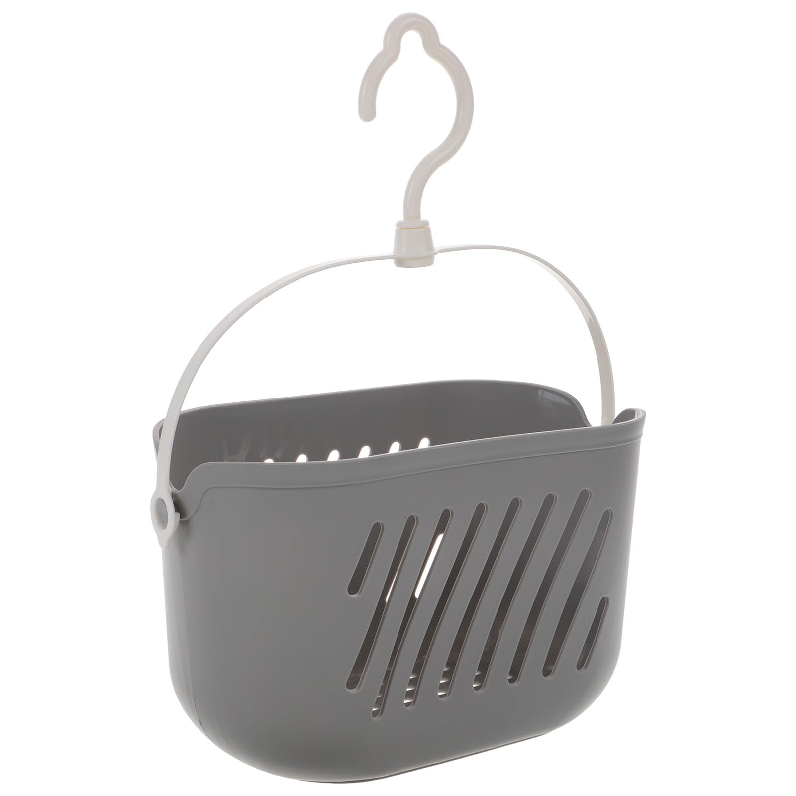 EXHUMKY Hanging Shower Storage Basket with Handle Gray Plastic Shower Caddy Organizer for Bathroom Toiletries Wall-Mounted Hanging Storage