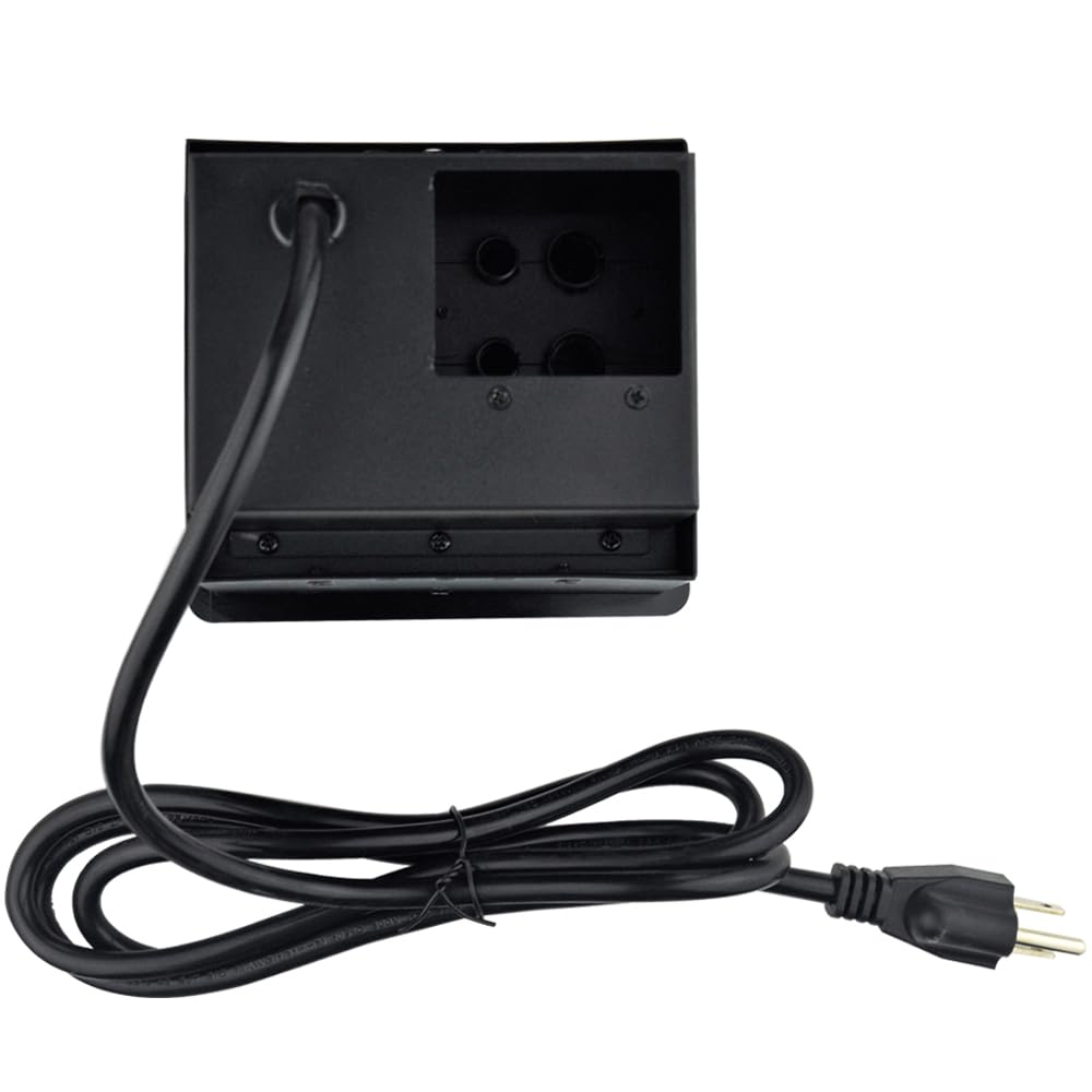 Conference Table Power Hub，Tabletop Brush Cable Cubby Connectivity Box with 2 AC Power + 2 USB-C Charger(33W) + 4 Cable Holes with 5.58ft Power Cord for Conference Office (C+C)