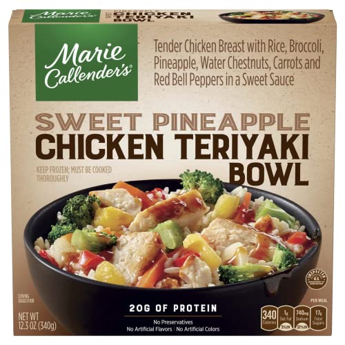 Marie Callender's Party Bowls - New Orleans Style Chicken Alfredo - Sweet Sesame Chicken - Cheddar Cheesy Chicken & Rice Bowl - Sweet Pineapple Chicken Teriyaki - Classic Chicken Parmigiana - 15 Pack