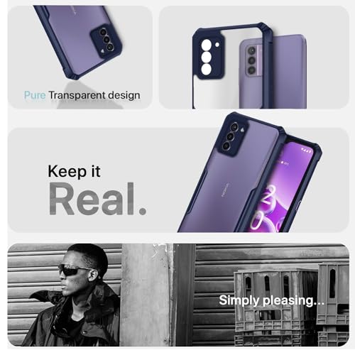 Image of Pikkme Nokia G42 5G Back Cover | Crystal Clear Transparent Back | Ultra Hybrid | Full Camera Protection | Raised Edge | Bumper Back Case (Blue)