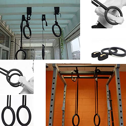Anillas de gimnasia de madera y ABS para entrenamiento físico miniatura 4