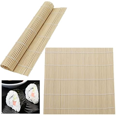 2 Pack Bamboo Sushi Rolling Mat Sushi Making Tool Sushi Maker Reusable Rolling Sushi Mat DIY Sushi Making Kit for Beginners and Sushi DIY Lovers Cover