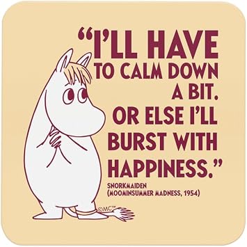 Moomin Happiness Moominsummer Madness Snorkmaide Quote Wooden Single Coaster
