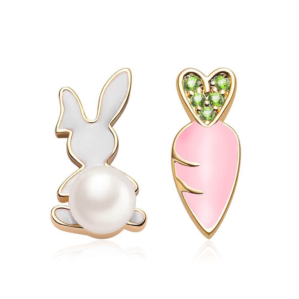 Easter Earrings Rabbit Bunny Carrot Stud Earrings Funny Earring