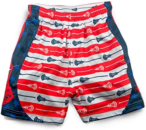 Premium Lacrosse Athletic Shorts | Patriotic Stars & Stripes | Youth Large