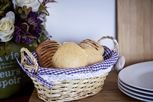 Premier Housewares Lila Gingham Futter Oval Willow Bvasket, Stoff, 19x27x14, 1901047