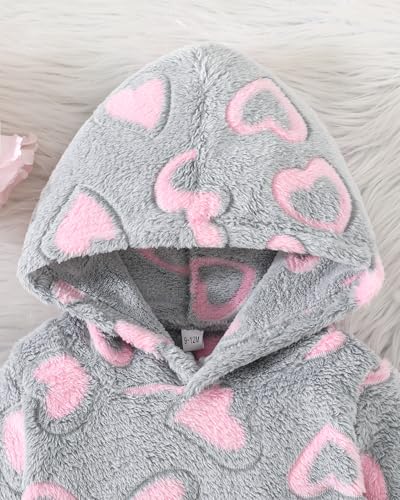 Image of Jecson Toddler Girl Clothes Baby Girl Fleece Hoodie Outfits Thick Thermal Winter Leggings 2Pcs Clothing Sets 6M-4T