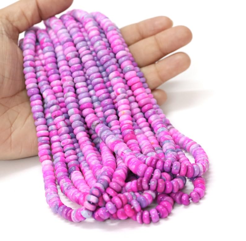 Perles en pierre précieuse rose et violette pour collier haut de gamme