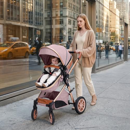 Image of Cochildor DuraFlex 2 in 1 Baby Stroller, Foldable Travel Stroller | Infant Stroller for Newborn to Toddler, Compact Stroller with Reversible Seat, All-Terrain Wheels, UPF 50+ Canopy