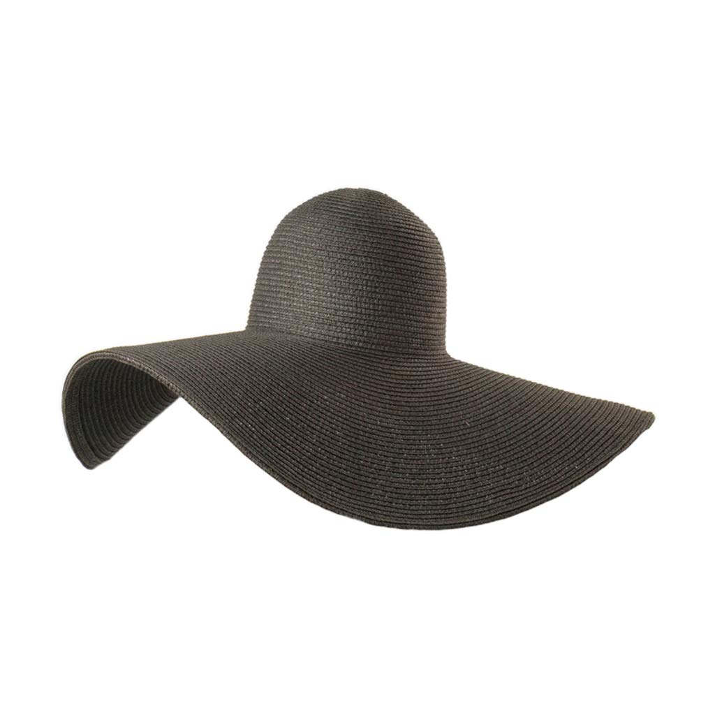 Eleganter Sonnenhut für Damen, Vintage-Stil, Derby, 17,8 cm, große super breite Krempe, schlicht, einfarbig, UV-Schutz, Strandkleid, Sonnenhut, Damen, Vintage