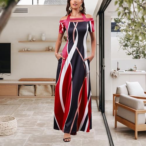 Image of SheKiss 2026 Women's Casual Summer Floral Long Maxi Dresses Floor Length Sleeveless Plus Size Sundresses