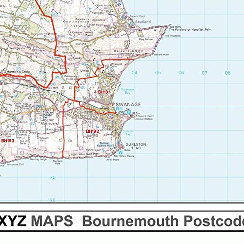 Bournemouth BH carte murale à code postal papier pour bureau et logistique