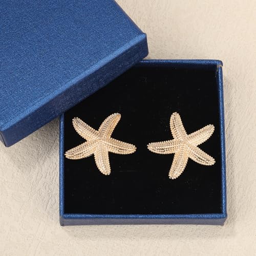 Starfish Earrings for Women, Gold Statement Starfish Earrings Summer Beach Jewelry Charming Beach Shell Jewelry Ocean Seashell Gift for Women Summer Decoration3