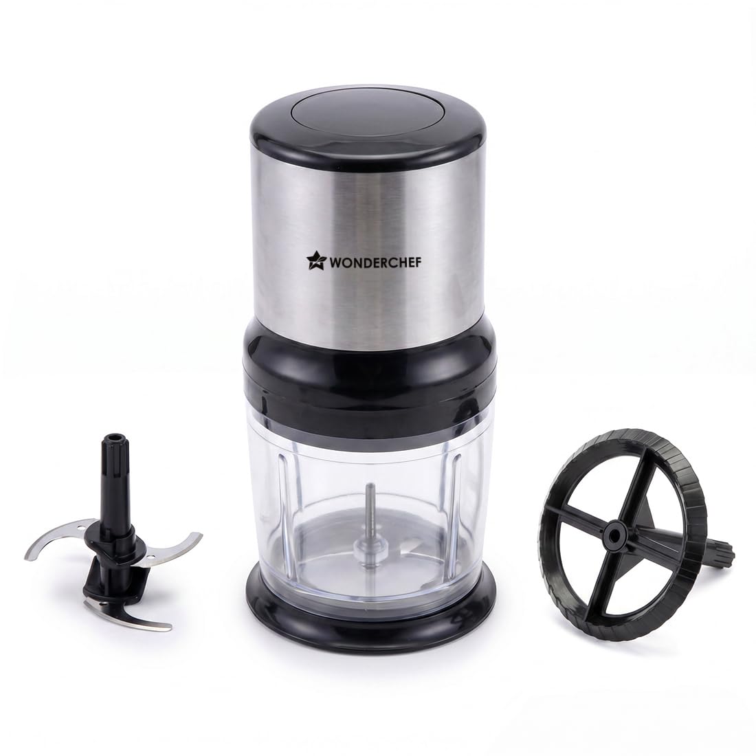 Wonderchef Inox Kitchen Vegetable Chopper, 300W Motor,Chopping/Mincing/Pureeing, Whisk Attachment for Whipping/Beating, Pulse Function for Coarse Chopping, Sharp Stainless-steel Blades, 2-Yr Warranty-image-15