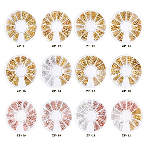 SUSHUN 3D Gold Silber Nagel Charms Metall Nieten Ohrstecker Strass Perle Nagelschmuck DIY 7#wie das Bild zeigt – Bild 5